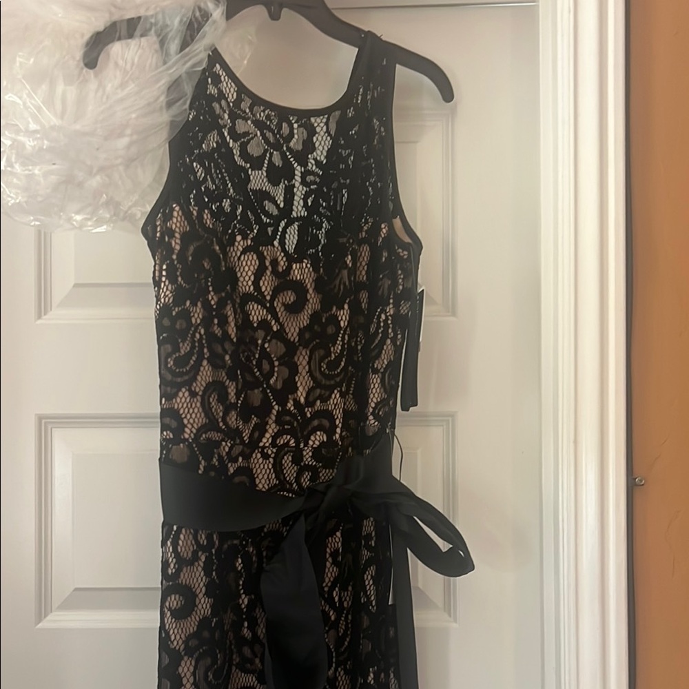 Betsy & Adam Black Lace Dress